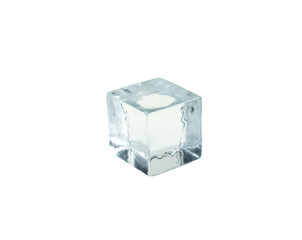 Captivating studio shot showcasing a flawlessly square cut ice cube with pristine sharpness, embodying freshness and purity against a minimalistic setting for creative and commercial use