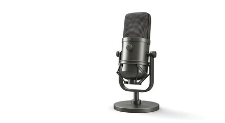 Isolated Classic Microphone, Studio Sound, White Background.