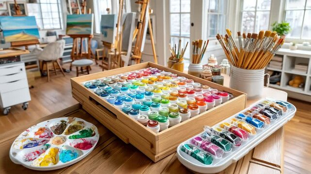 color palates and different color paints