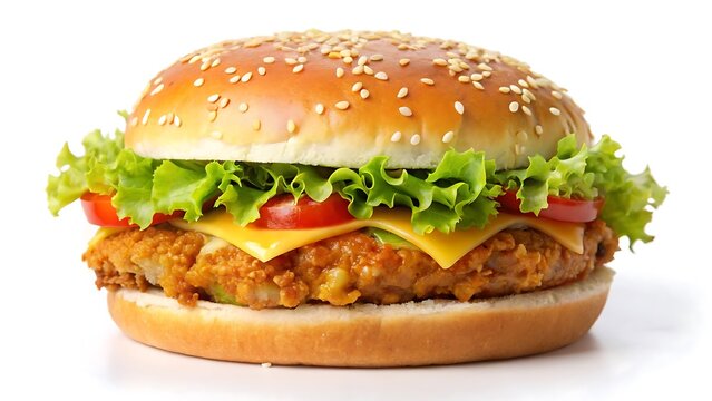 Zinger burger isolated on white background