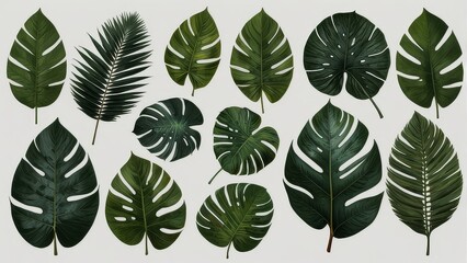 set of green leaves