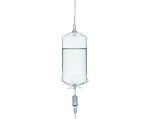 Close-up of a Transparent Intravenous Drip Bag with Clear Liquid, Illustrating Medical Treatment, Healthcare, and Scientific Research Applications