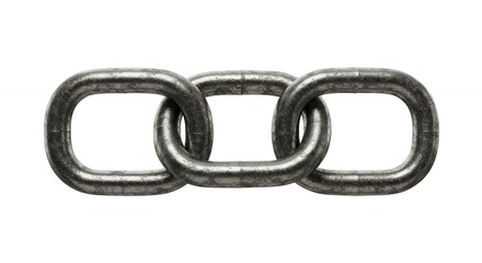Obraz premium Metal Chain Links Isolated on White