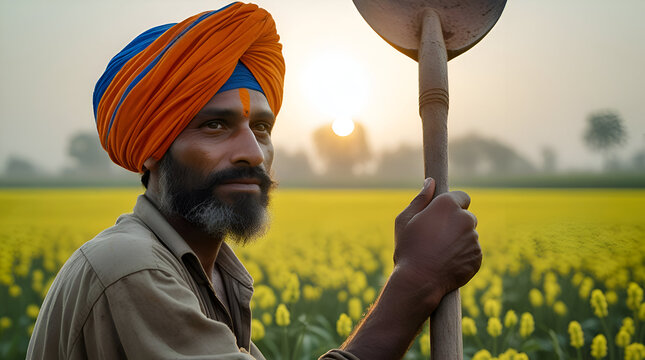 Man in field 1st May Labour Day