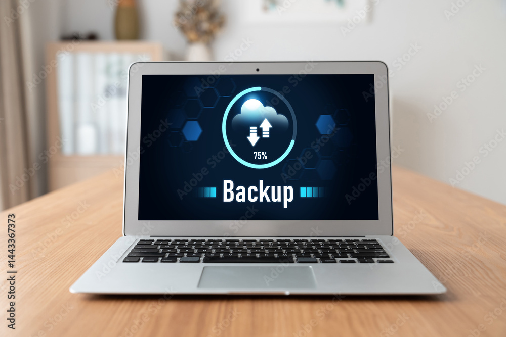 Poster backup storage data internet technology business concept. database storage cloud technology file dat
