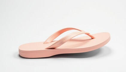 Fototapeta premium Side view of a single flip-flop against a pure white backdrop , photography, single