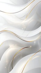 Elegant white gray background with abstract dynamic gold wave pattern