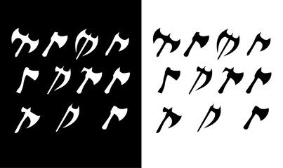 axe silhouette set vector illustration, design, vector, art, black, wood, knife, axe, black silhouette of axe vector illustration, art, design, symbol, illustration, black, set, abstract, white, icon,