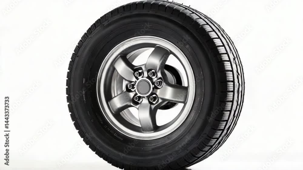 Poster a close-up view of a tire's surface on a white background