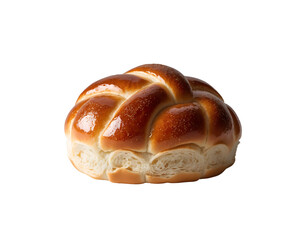 Fototapeta premium Delicious Round Brioche Bun with Shiny Glaze Isolated, Perfect for Breakfast, Pastry Shop or Bakery related projects, High Quality and Professional Image