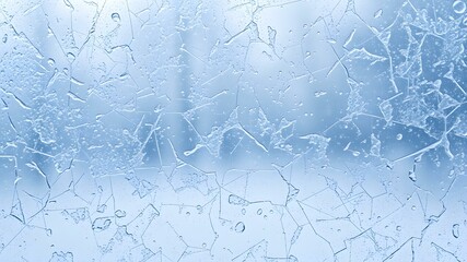 Frozen Texture: A frosty glass pane is showcased, displaying an intricate, ice-crystal pattern. The cool, ethereal tones and unique texture give a sense of fragile beauty. 