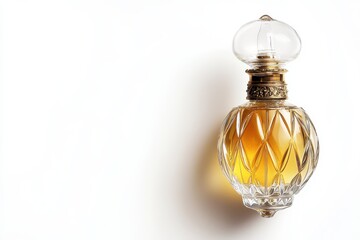 Perfume bottle on white surface