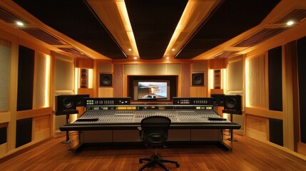 Professional recording studio interior