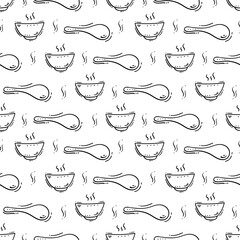 kitchen utensil pattern. kitchenware seamless pattern. doodle kitchen background
