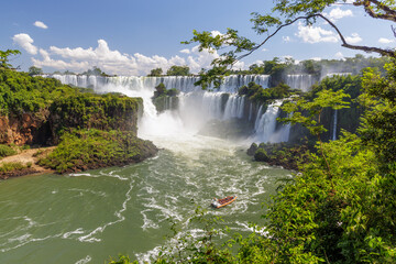 Beautiful view of the Iguazu Falls in Misiones, Argentina.