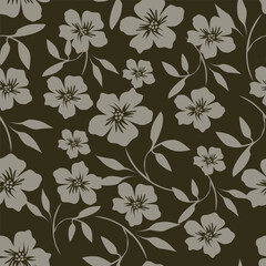 textile design with abstract flower pattern