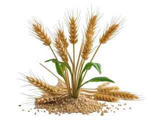 Fototapeta premium Detailed Illustration Showcasing Wheat Seedling and Sprout Development for Agricultural and Botanical Studies emphasizing growth and vitality