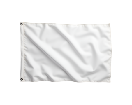 Detailed image showcasing the flowing fabric of a pristine white flag against a solid backdrop, perfect for versatile graphic applications and design mockups