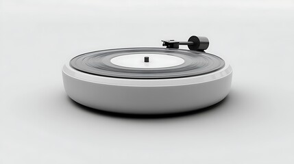Modern turntable on white background music technology concept