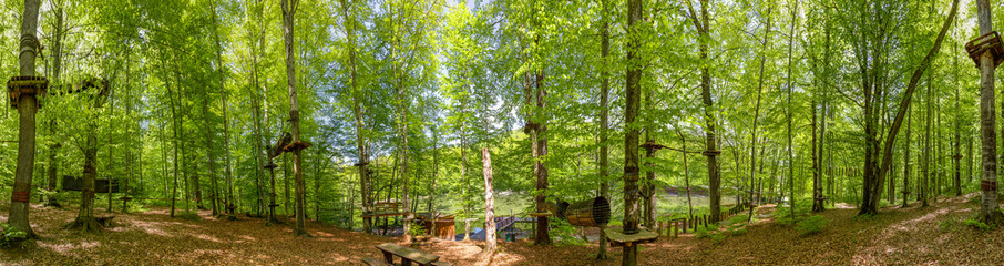Obraz premium Panoramic view of the adventure park in Sovata resort - Romania