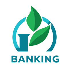 eco friendly logo design and banking leaf icon vector illustration