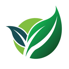 green leaf icon for business vector illustration