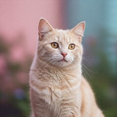 A fluffy kitten with striking. 