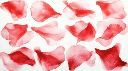 Fototapeta premium Delicate rose petals arranged in a patterned array.