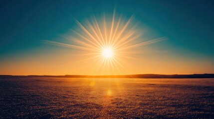 Sunrise over a frosted plain