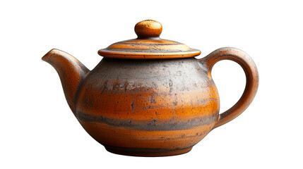 Ceramic teapot with lid, cut out transparent