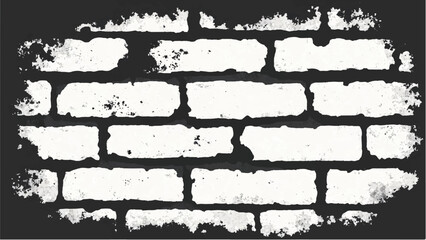 Black and white tone Brick wall background. A black and white brick wall texture with a grungy, distressed look. 
