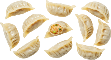 Delicious Steamed Pork and Chive Dumplings Asian Cuisine Food Photography Closeup View