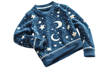 Adorable baby s blue starry nightsuit perfect for sweet dreams featuring moons and stars on transparent background