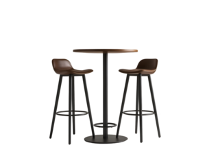 Elegant Bar Height Table with Two Stools for Modern Interiors, Ideal for Kitchens, Dining Rooms, or Home Bars, Offering a Chic and Functional Seating Solution