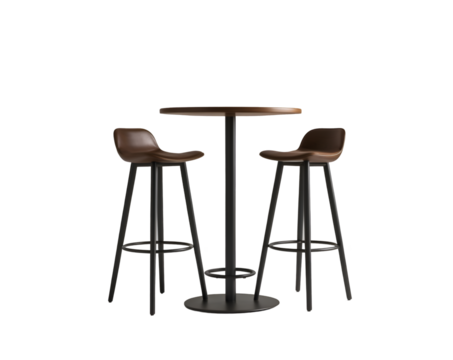 Elegant Bar Height Table with Two Stools for Modern Interiors, Ideal for Kitchens, Dining Rooms, or Home Bars, Offering a Chic and Functional Seating Solution