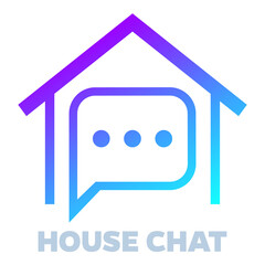 house chat logo, line design