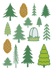Obraz premium Green Forest Nature, Forest Tree Set