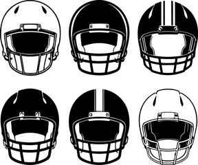 collections of american football silhouettes vector illustration