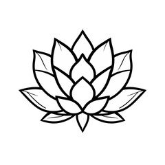 Lotus flower vector illustration for logo design tattoo stencil coloring page and graphic design projects