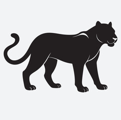 Obraz premium black panther silhouette vector art illustration, vector illustration of a black panther