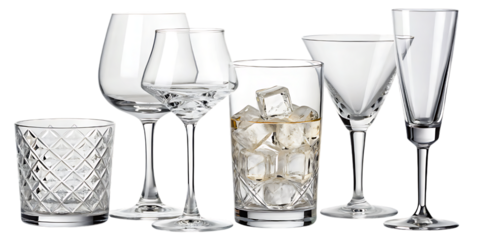 two glasses of champagne isolated on transparent background