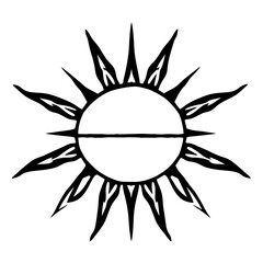 Sunburst vector graphic black and white sun rays illustration drawing sun design sunlight sunshine art 