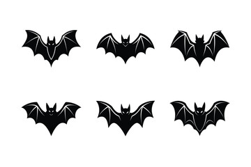 Sleek Hanging Bat Silhouette Vector Illustration
