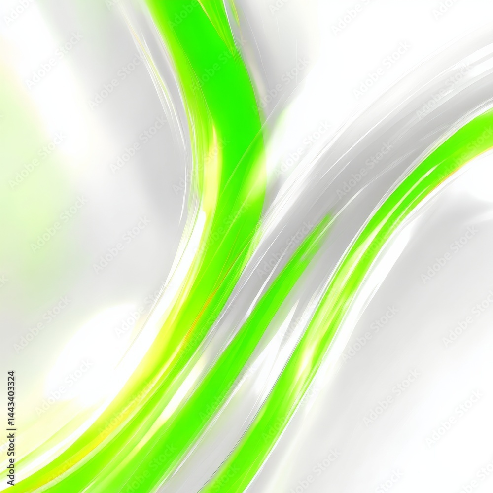 Poster Abstract Green and White Flowing Lines Design with a Modern and Clean Aesthetic for Backgrounds or Creative Projects