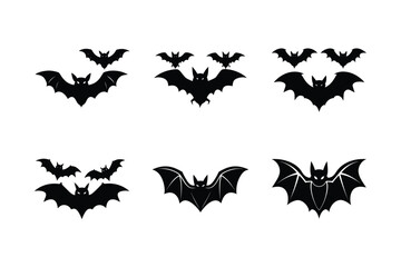 Fototapeta premium Classic Hanging Bat Silhouette Vector Illustration