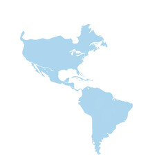 Obraz premium A concise depiction of the americas continent presented in a light sky blue hue