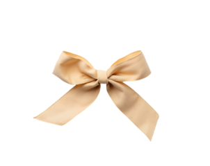 Elegant hand-tied ribbon bow in natural style, isolated on a plain backdrop, perfect for gift wrapping, decorations, and adding a touch of sophistication to your projects