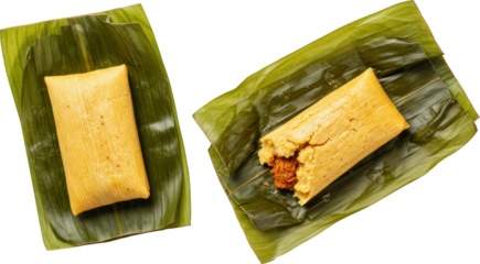 Delicious Tamales Wrapped in Banana Leaves Traditional Latin American Food
