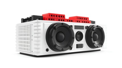 Obraz premium Retro style wireless boombox speaker