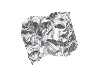 Fototapeta premium A crumpled piece of aluminum foil on a grey on Png Format and Transparent Background